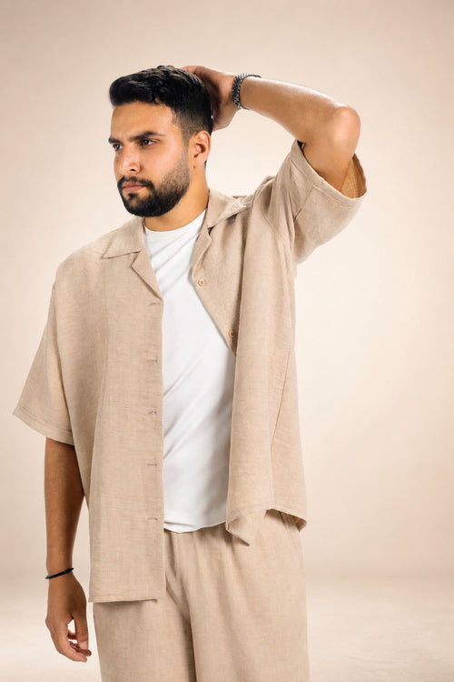 Men’s Beige Linen Set