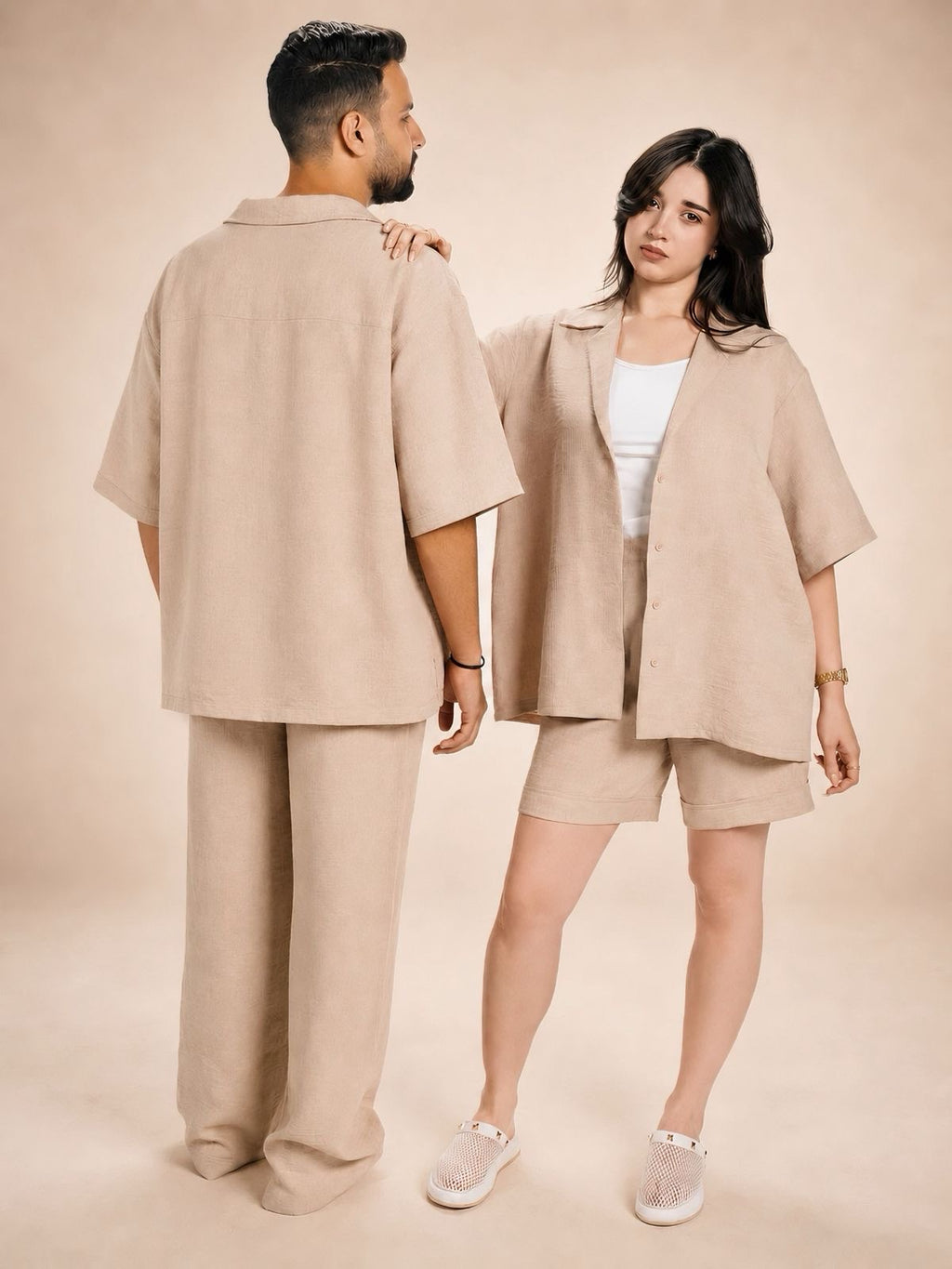 Women’s Beige Linen Set