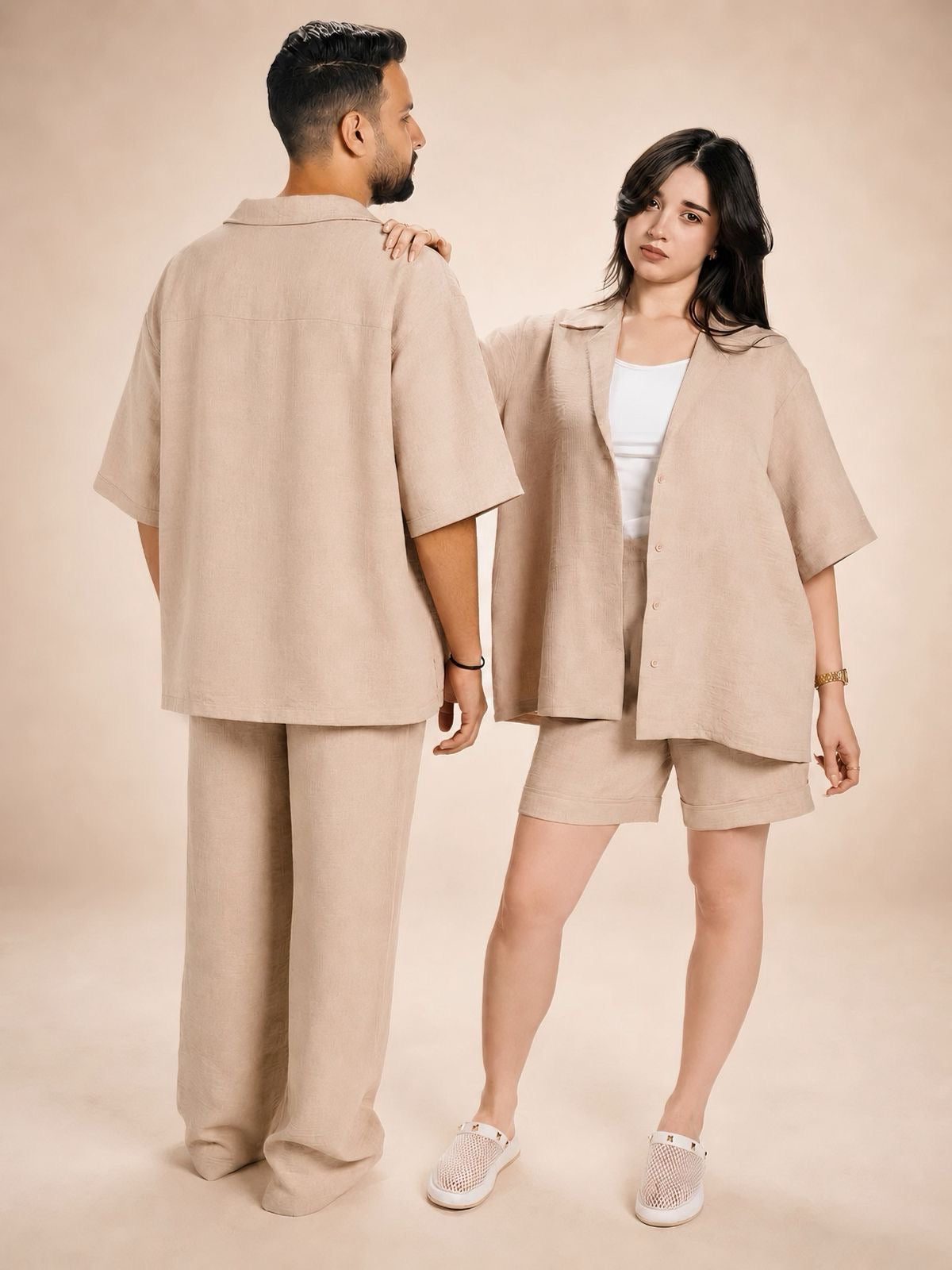 Women’s Beige Linen Set