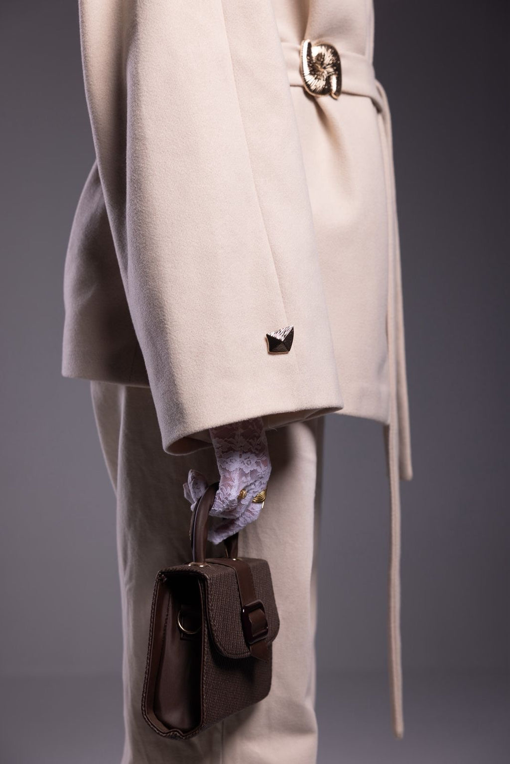 Beige Handmade Wool Coat