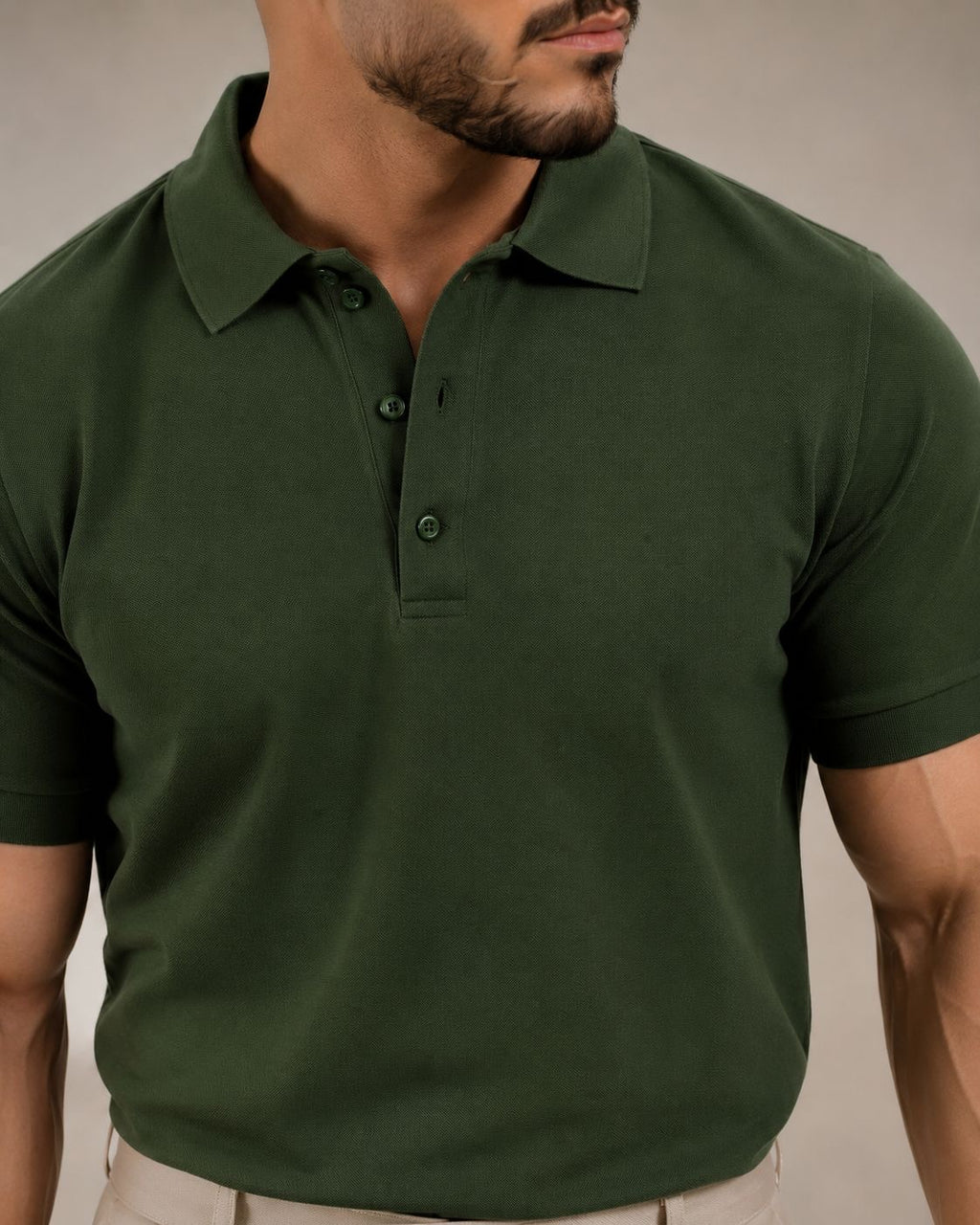 Olive green polo shirt