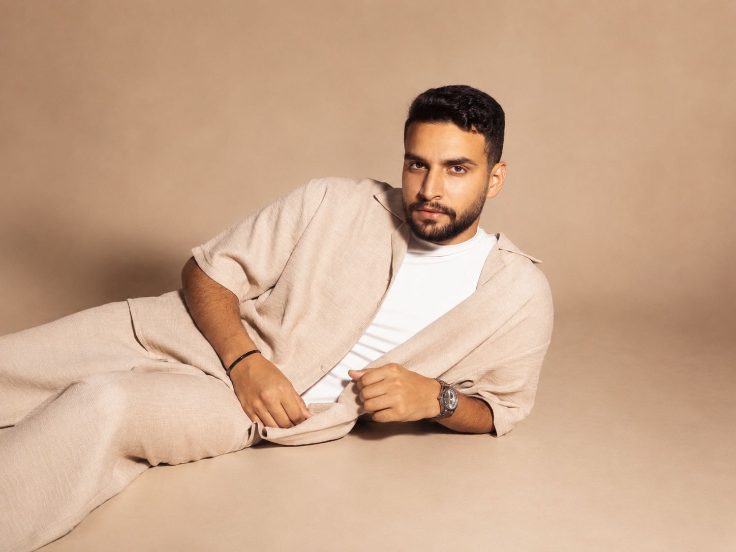 Men’s Beige Linen Set